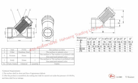 วายสเตรนเนอร์ทองเหลือง LL5005 2